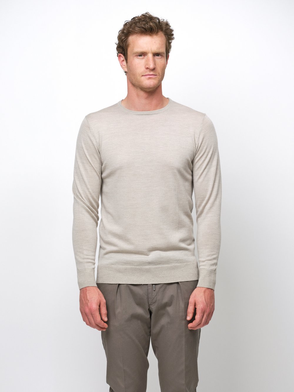 Profuomo Pullover Herren Wolle beige, XL