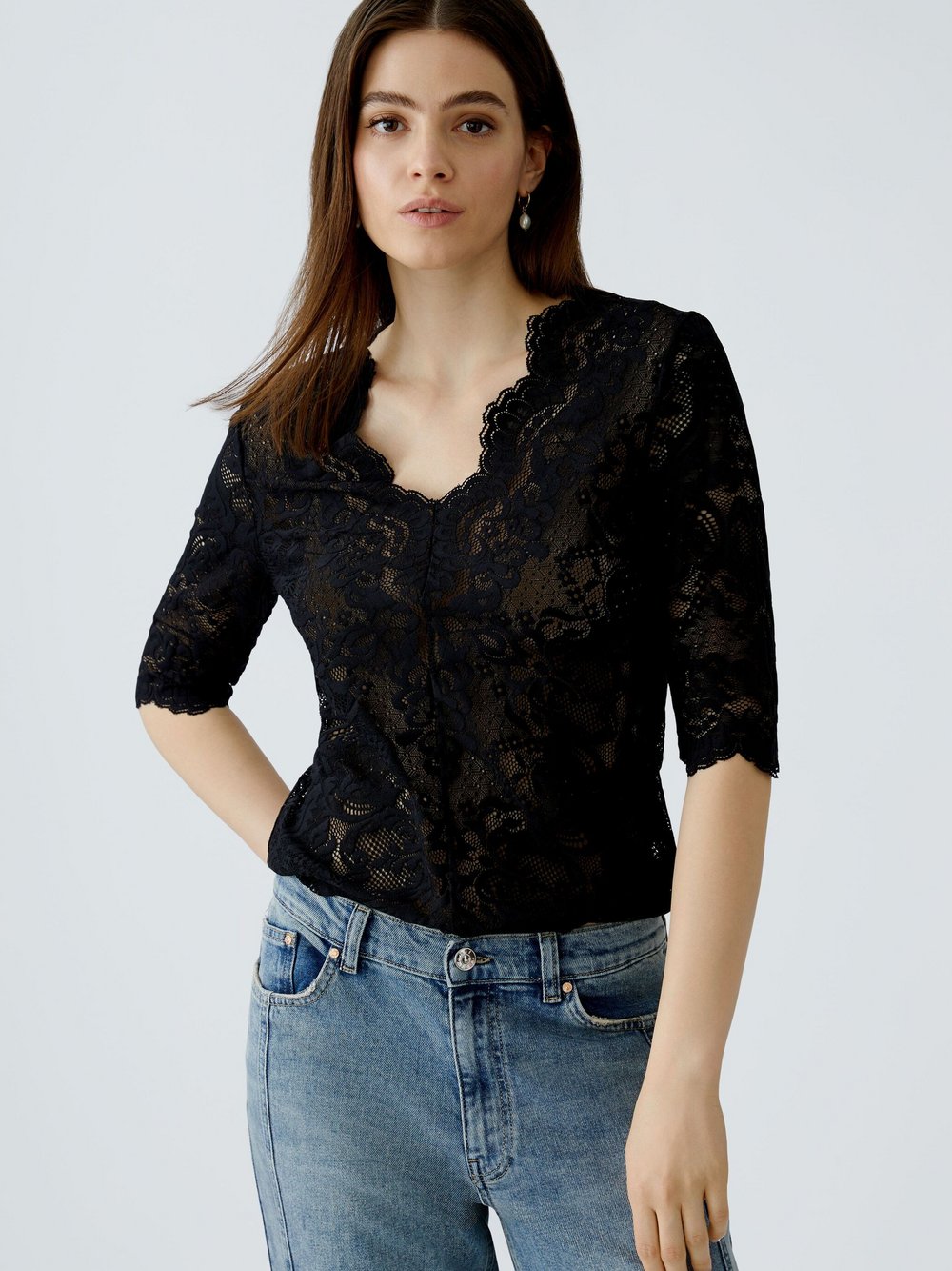 Thumbnail - Oui T-Shirt Damen schwarz, 40