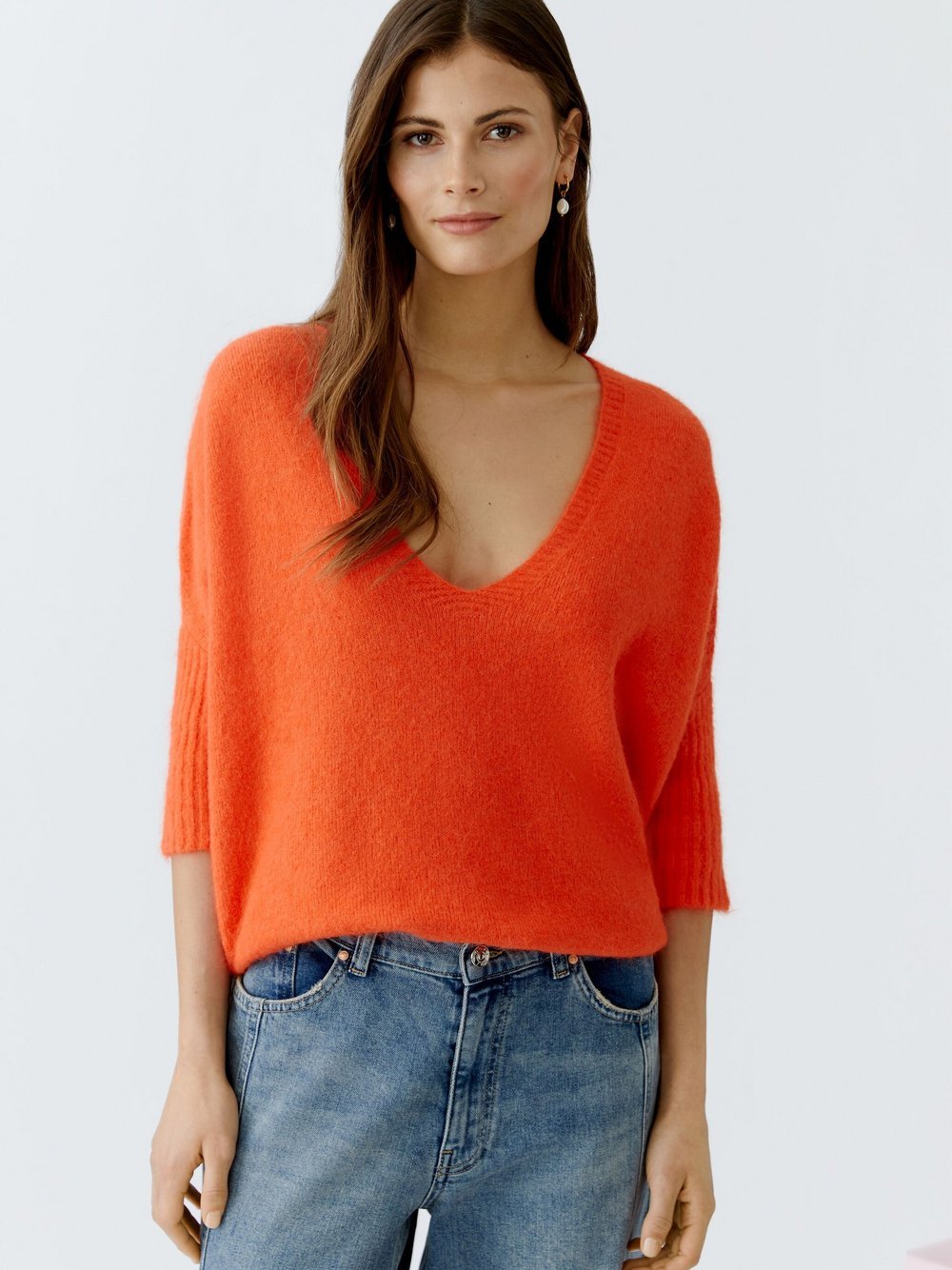 Thumbnail - Oui Pullover Damen Polyamid orange, 40