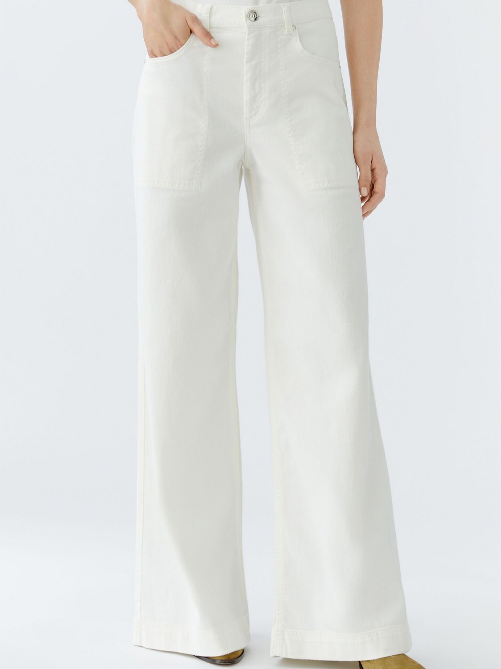 Oui Jeans Flared Damen Baumwolle weiß, 40