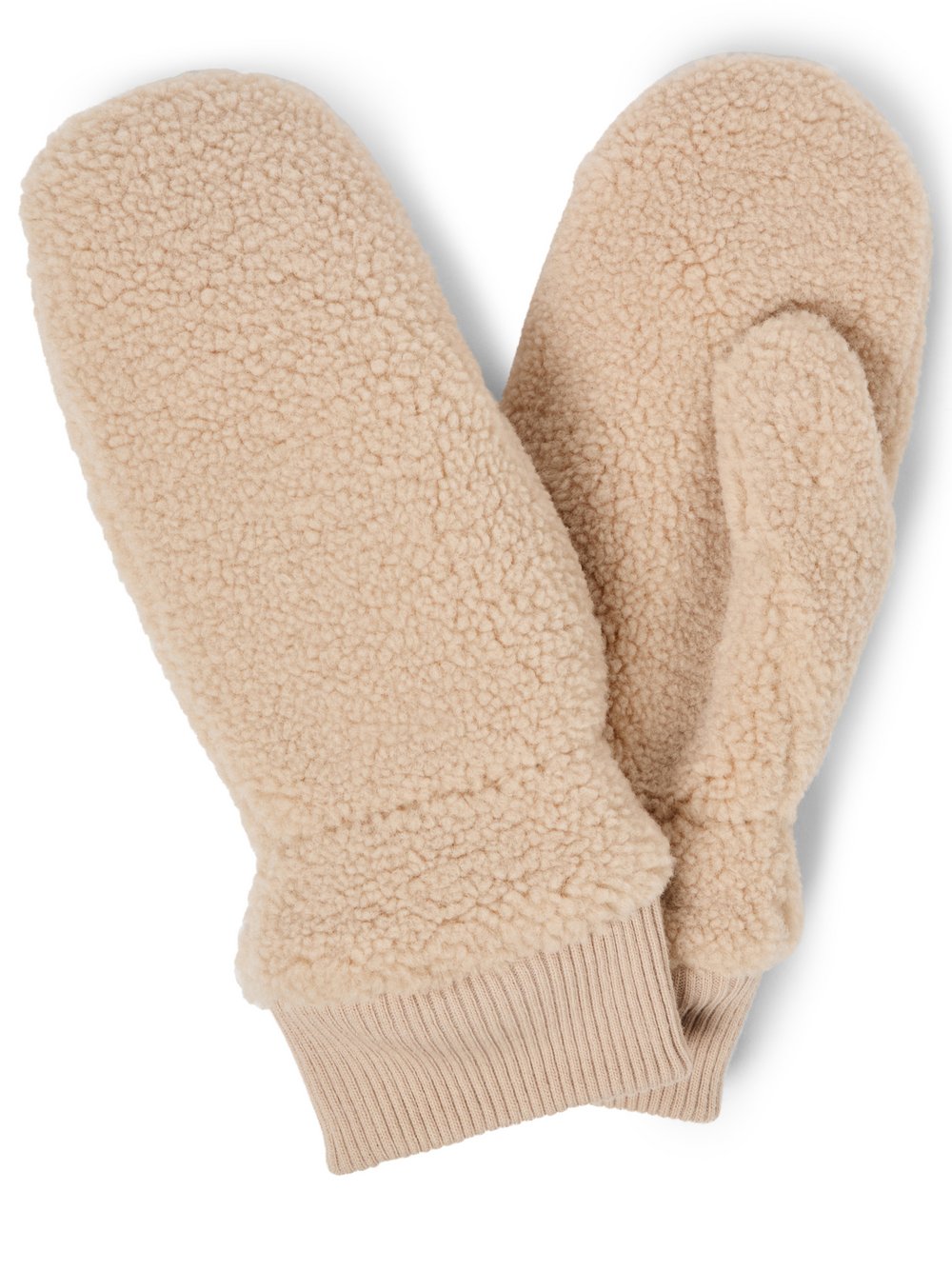 Opus Teddyfell-Fäustlinge Damen beige, S