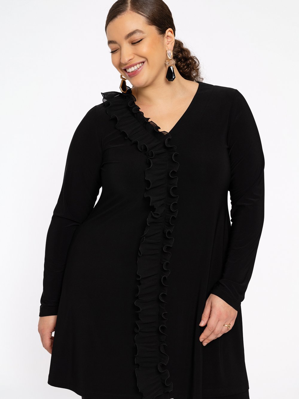 YOEK Tunika Damen schwarz, 50-52