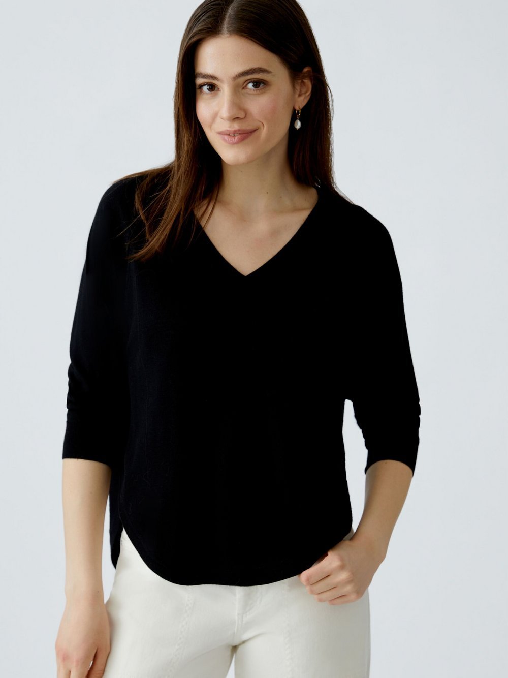 Thumbnail - Oui Pullover Damen Wolle schwarz, 42