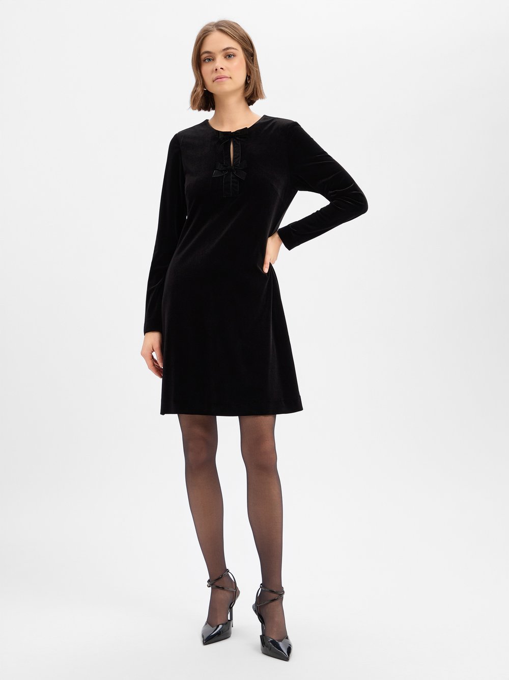 Marie Lund Samtkleid Damen schwarz, 40