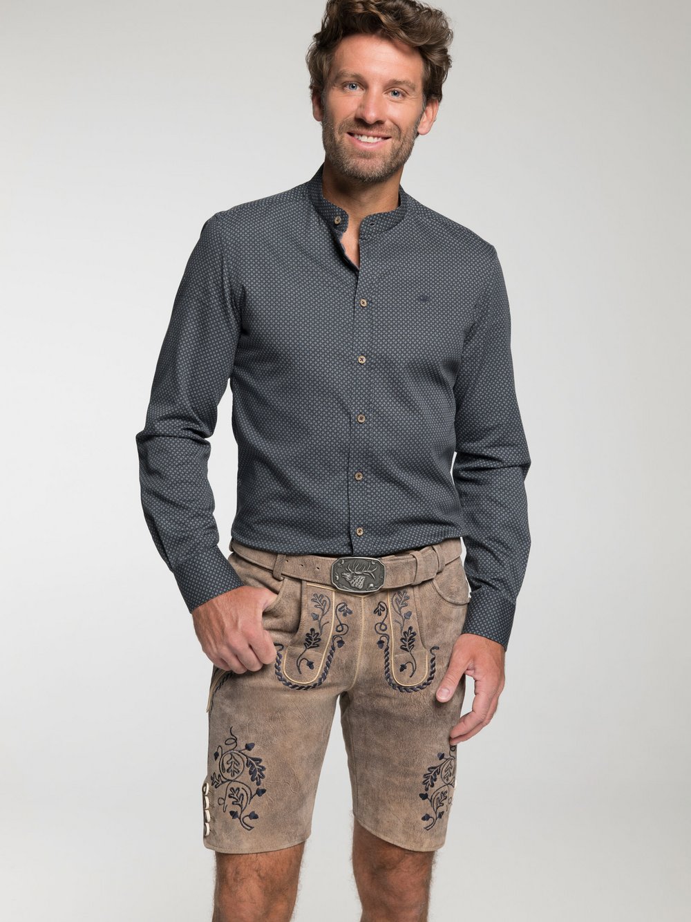 Thumbnail - Spieth & Wenksy Trachtenhemd Herren Slim Fit Baumwolle blau, 39-40