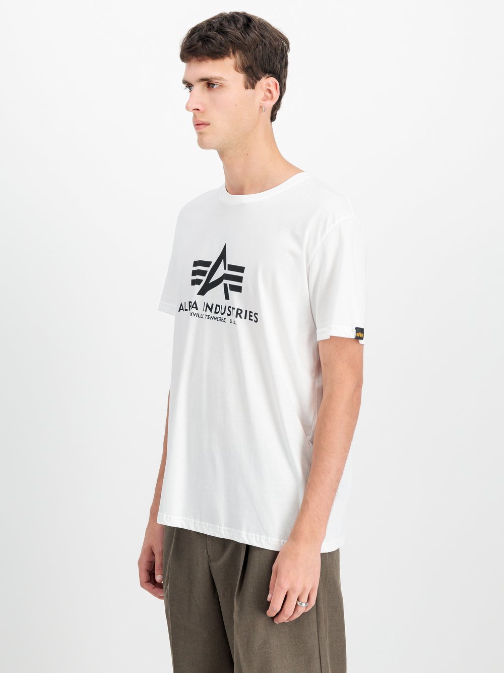 Alpha Industries T-Shirt Herren Baumwolle weiß bedruckt, S