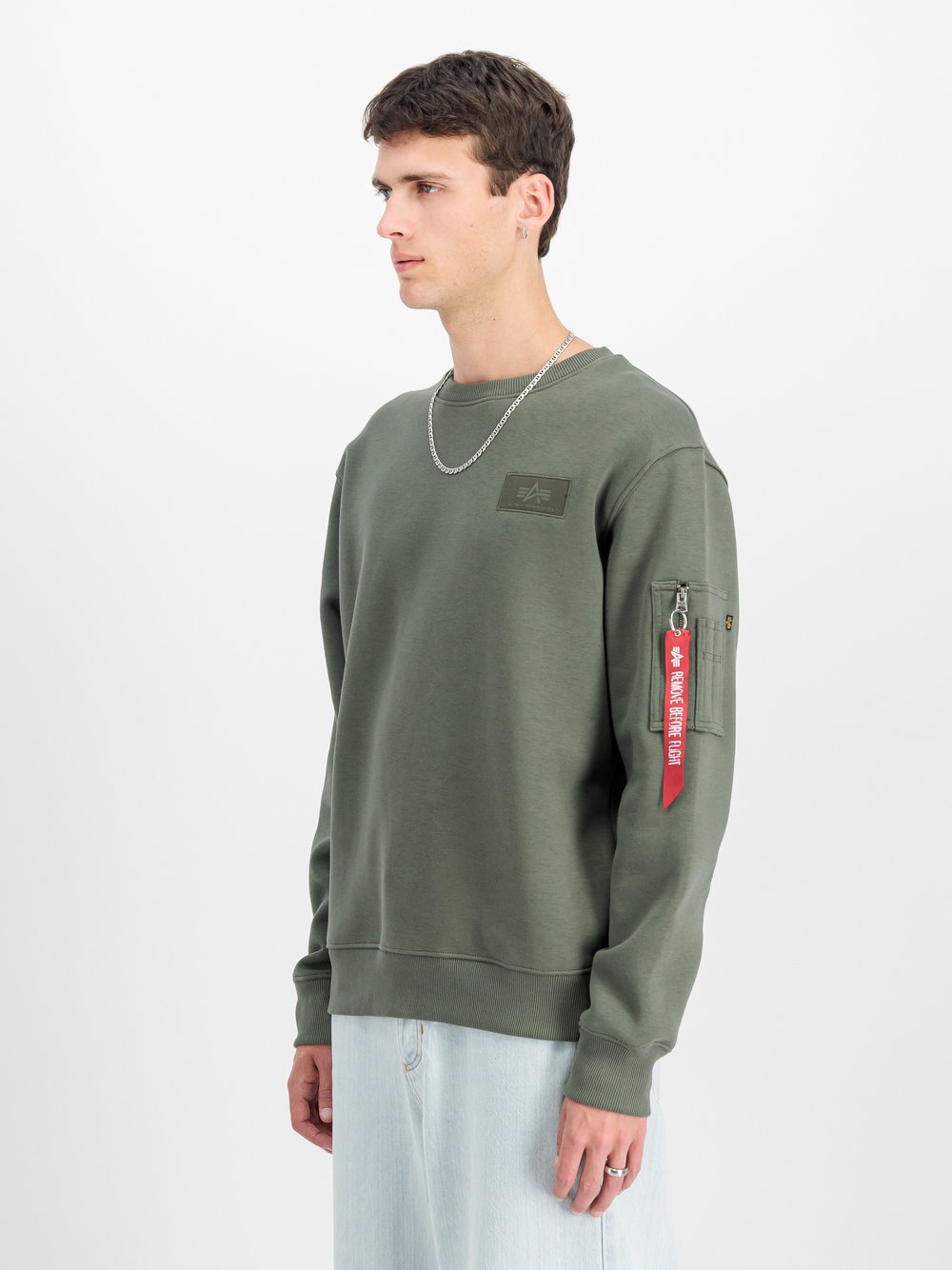 Alpha Industries Sweatshirt Herren Baumwolle grün, L