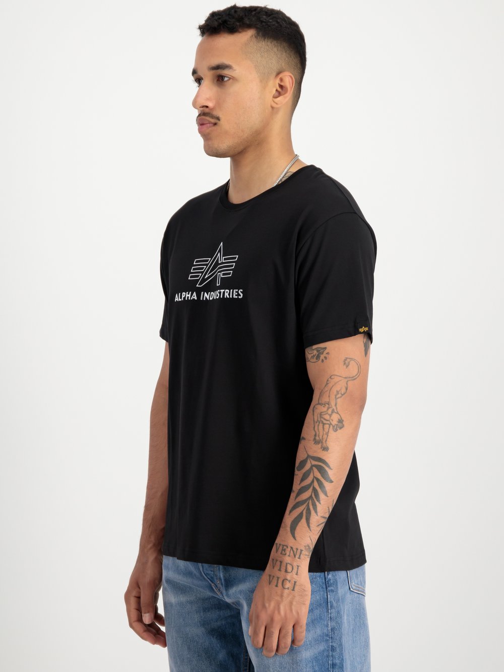 Alpha Industries T-Shirt Herren Baumwolle schwarz, L