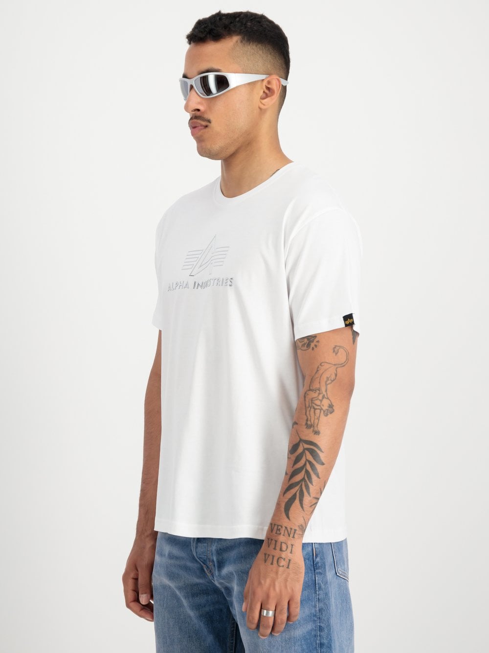 Thumbnail - Alpha Industries T-Shirt Herren Baumwolle weiß, M