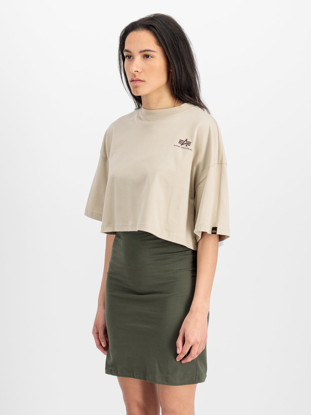 Alpha Industries T-Shirt Damen Baumwolle beige, S