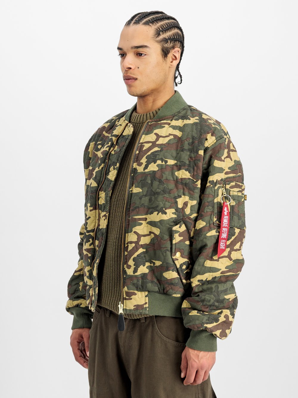Alpha Industries Bomberjacke Herren Baumwolle mehrfarbig gemustert, XS
