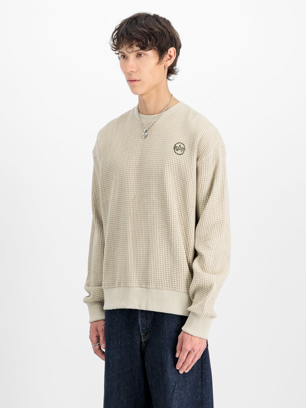 Alpha Industries Sweatshirt Herren Baumwolle beige bedruckt, XXL