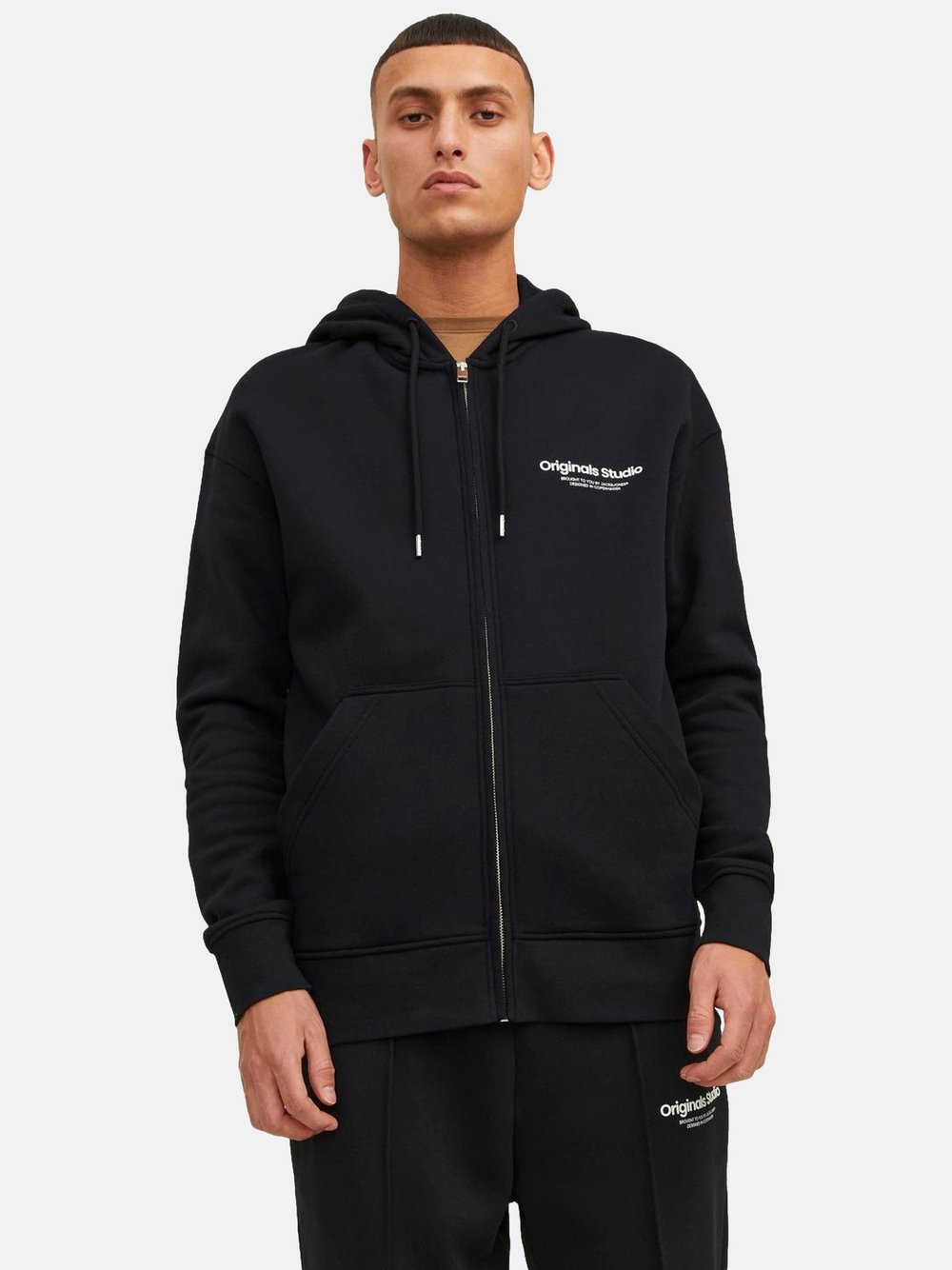 Thumbnail - Jack & Jones Jacke Herren Baumwolle schwarz bedruckt, XL