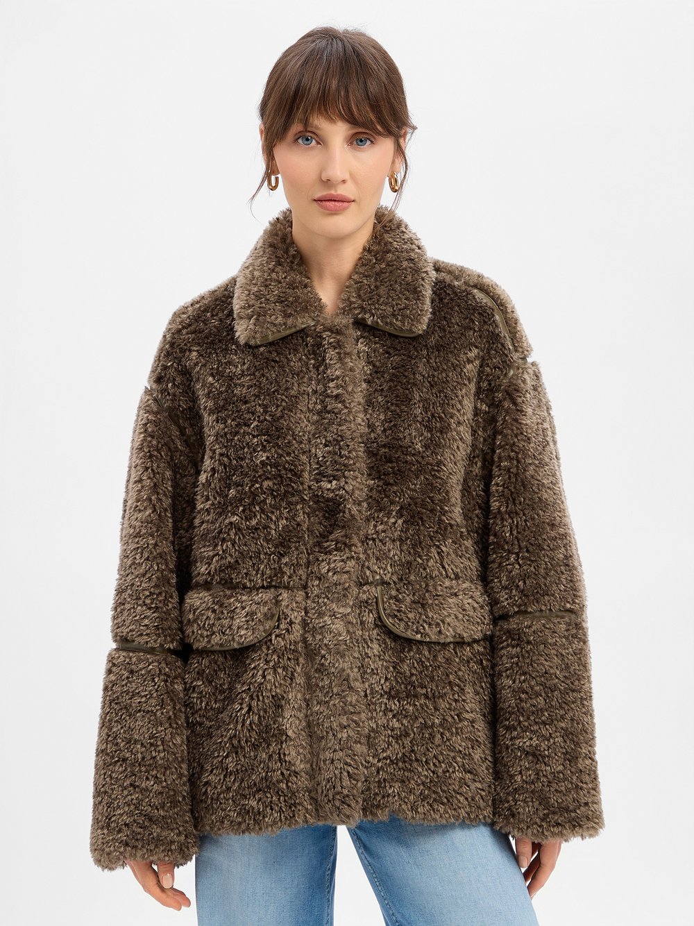 EDITED Kunstfelljacke Damen braun, 34