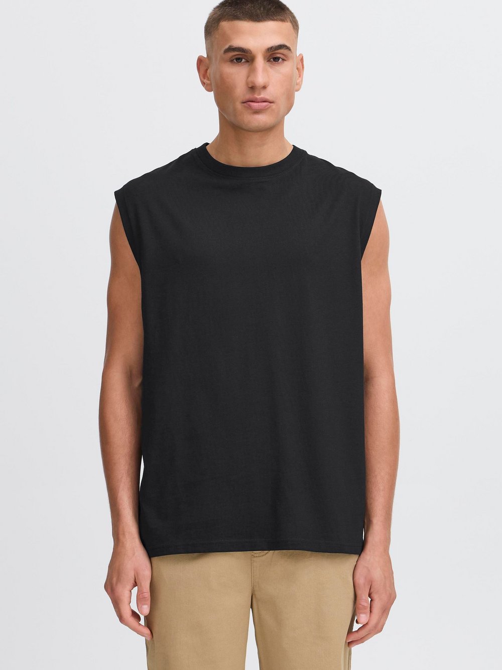 Solid Tanktop Herren Textil schwarz bedruckt, S