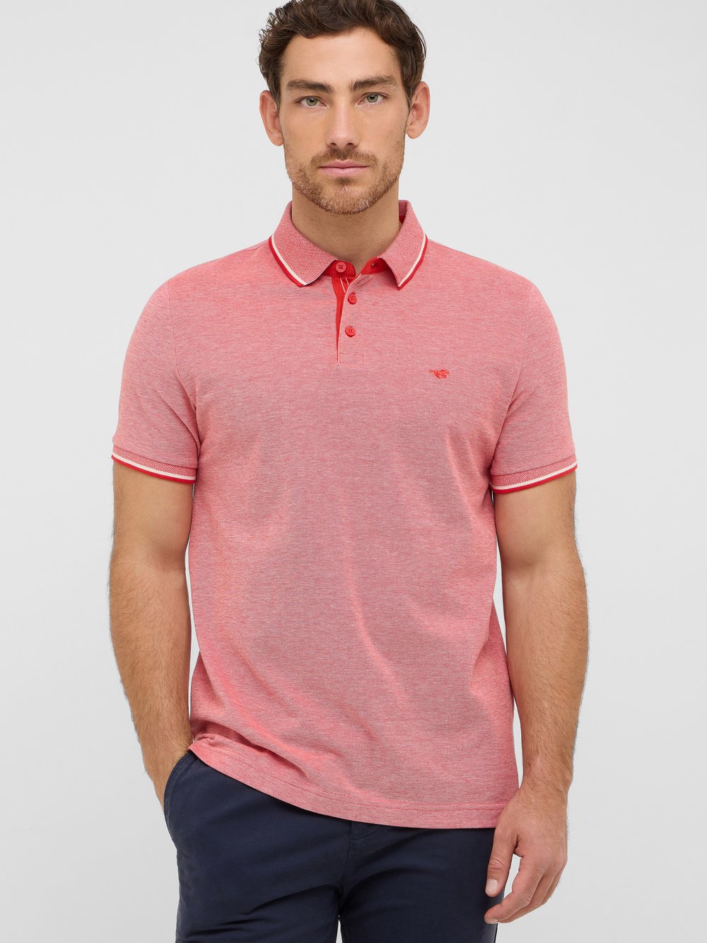 Mustang Polo Herren Baumwolle rot, XL