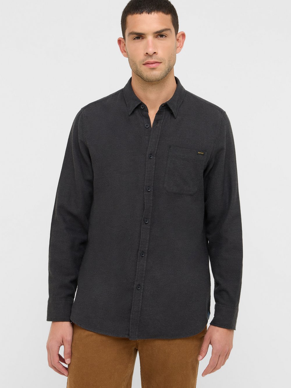 Mustang Hemd Herren Regular Fit Baumwolle schwarz, XXXL