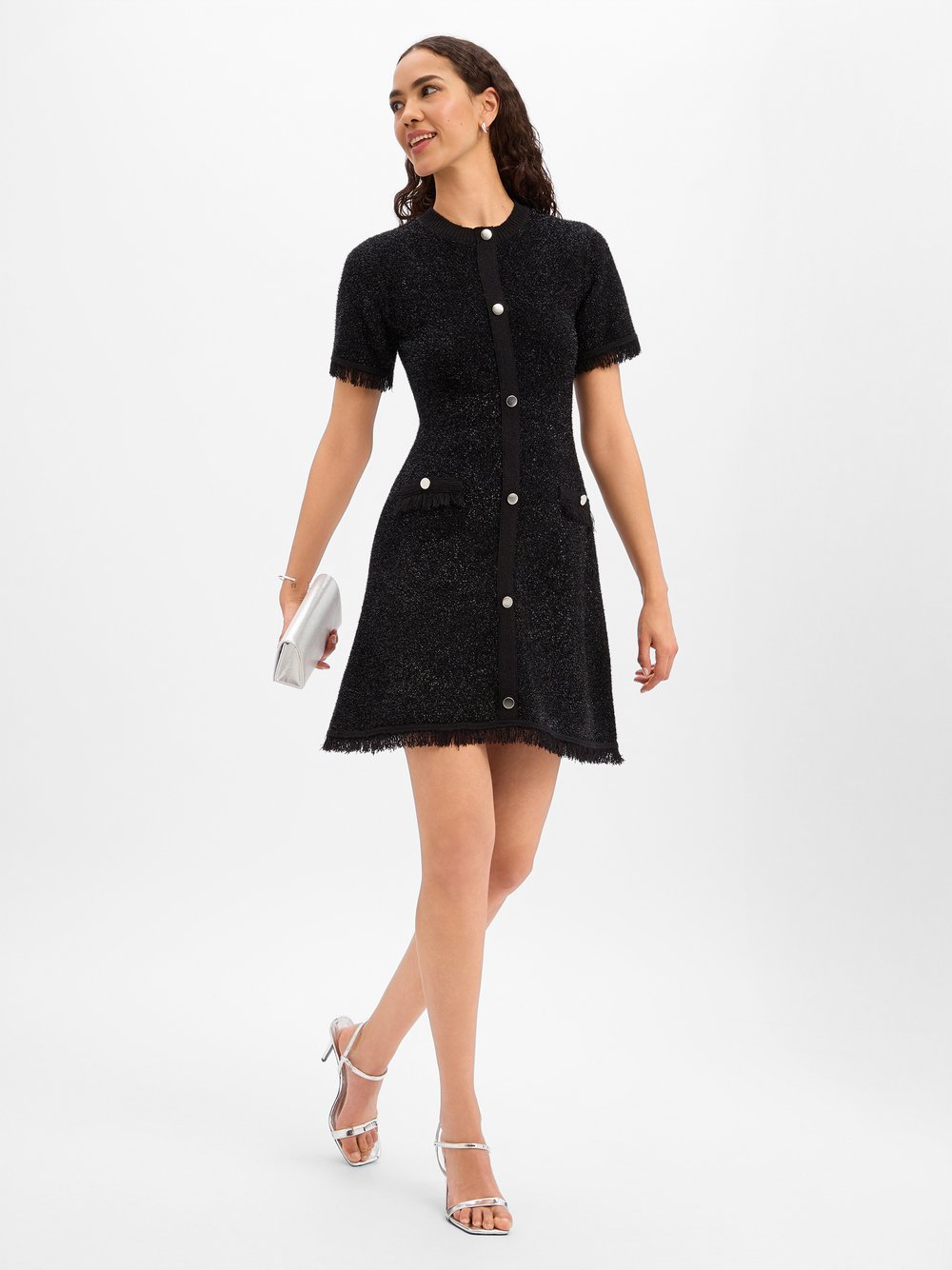 Marie Lund Strickkleid Damen schwarz, 44