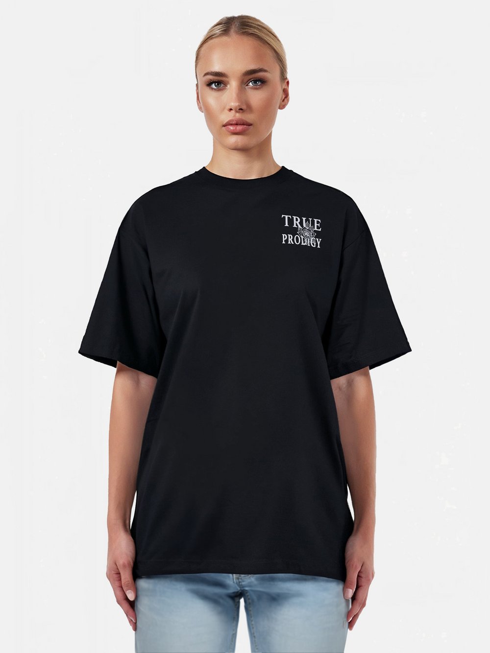 Trueprodigy Oversize-Shirt  Damen Baumwolle schwarz, XXL