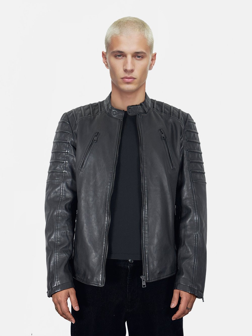 Thumbnail - Trueprodigy Lederjacke  Herren schwarz, XXL