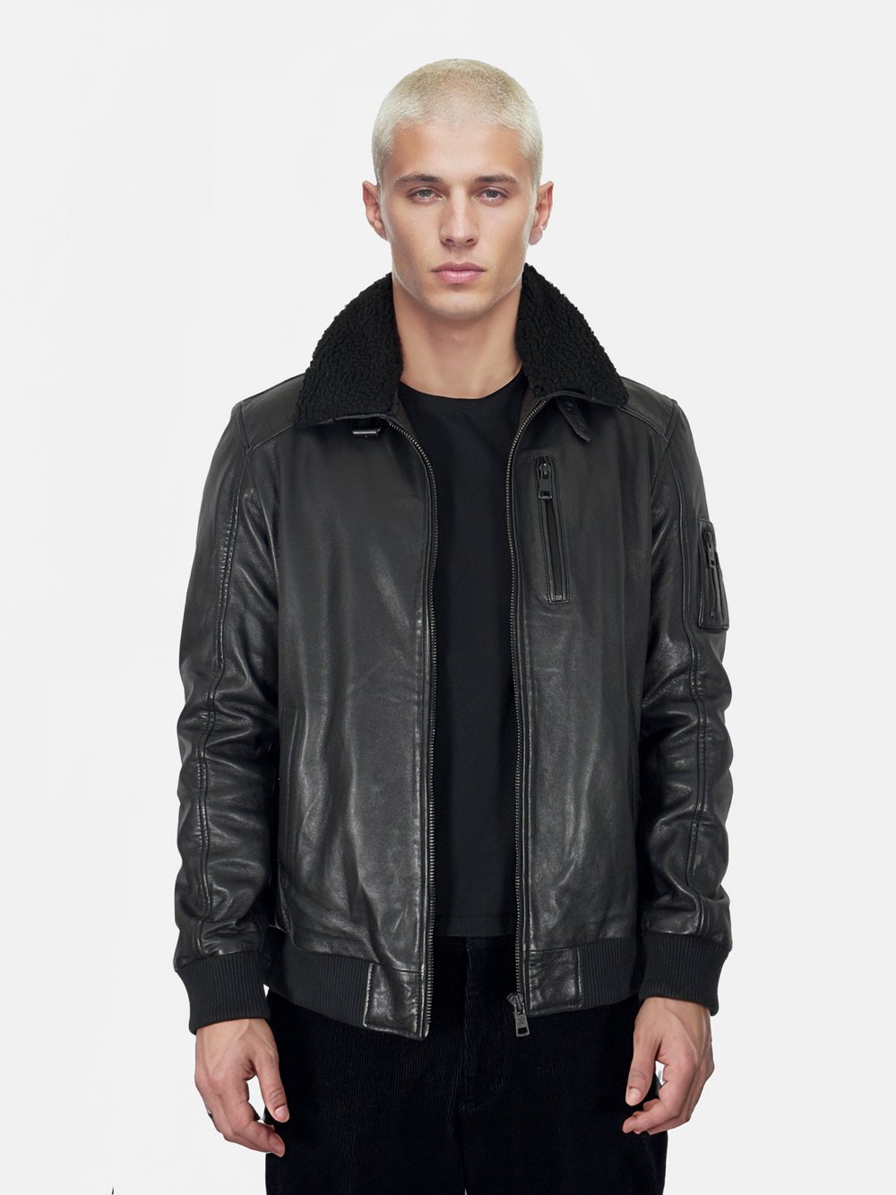 Trueprodigy Pilotenjacke  Herren Leder schwarz, XXL