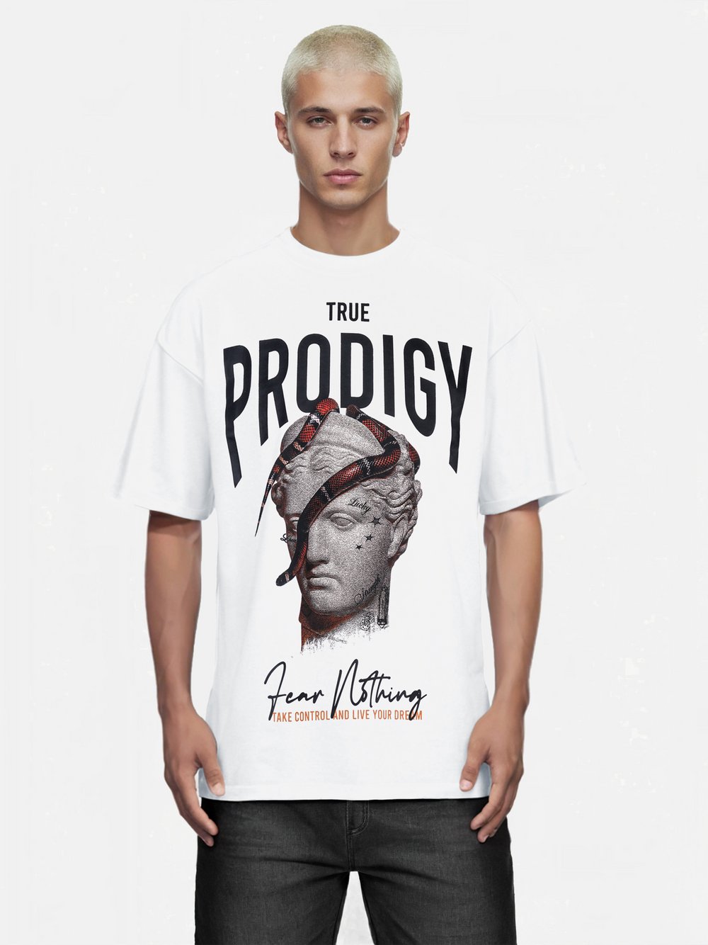 Trueprodigy Oversize-Shirt  Herren Baumwolle weiß, M