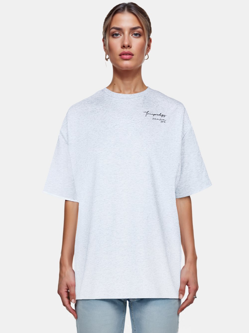 Trueprodigy Oversize-Shirt  Damen Baumwolle grau, XL