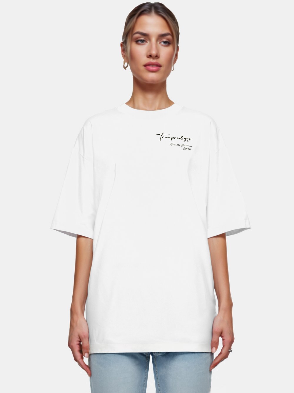 Trueprodigy T-Shirt  Damen Baumwolle weiß, L