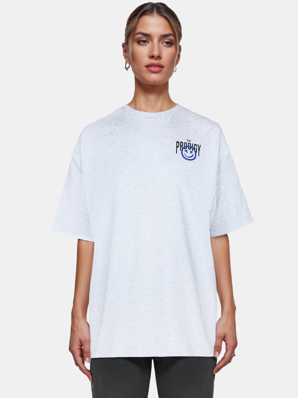 Trueprodigy Oversize-Shirt  Damen Baumwolle grau, M