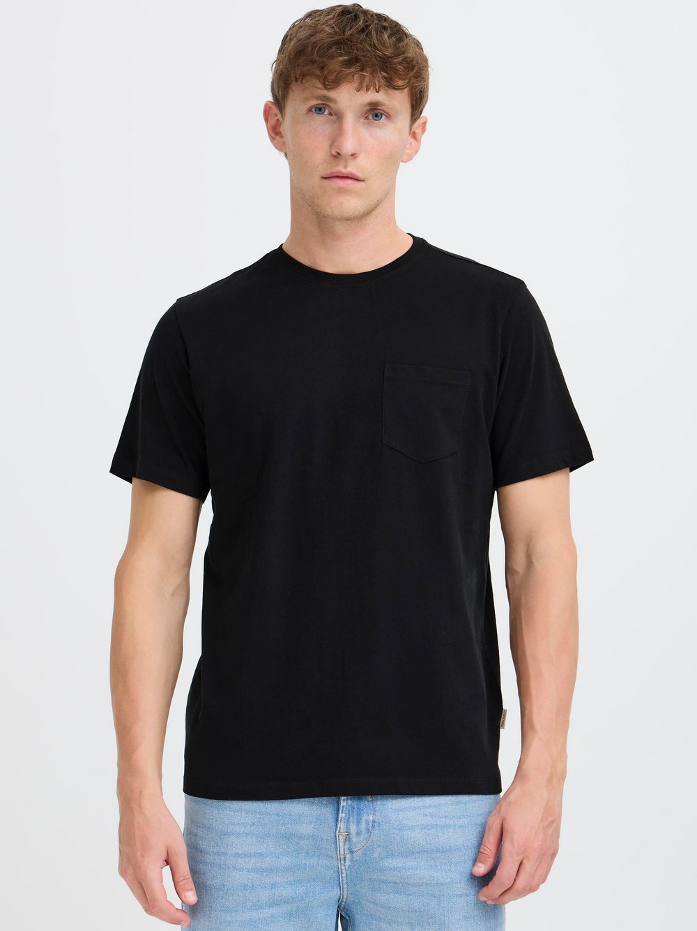 BLEND Rundhalsshirt Herren Baumwolle schwarz, L