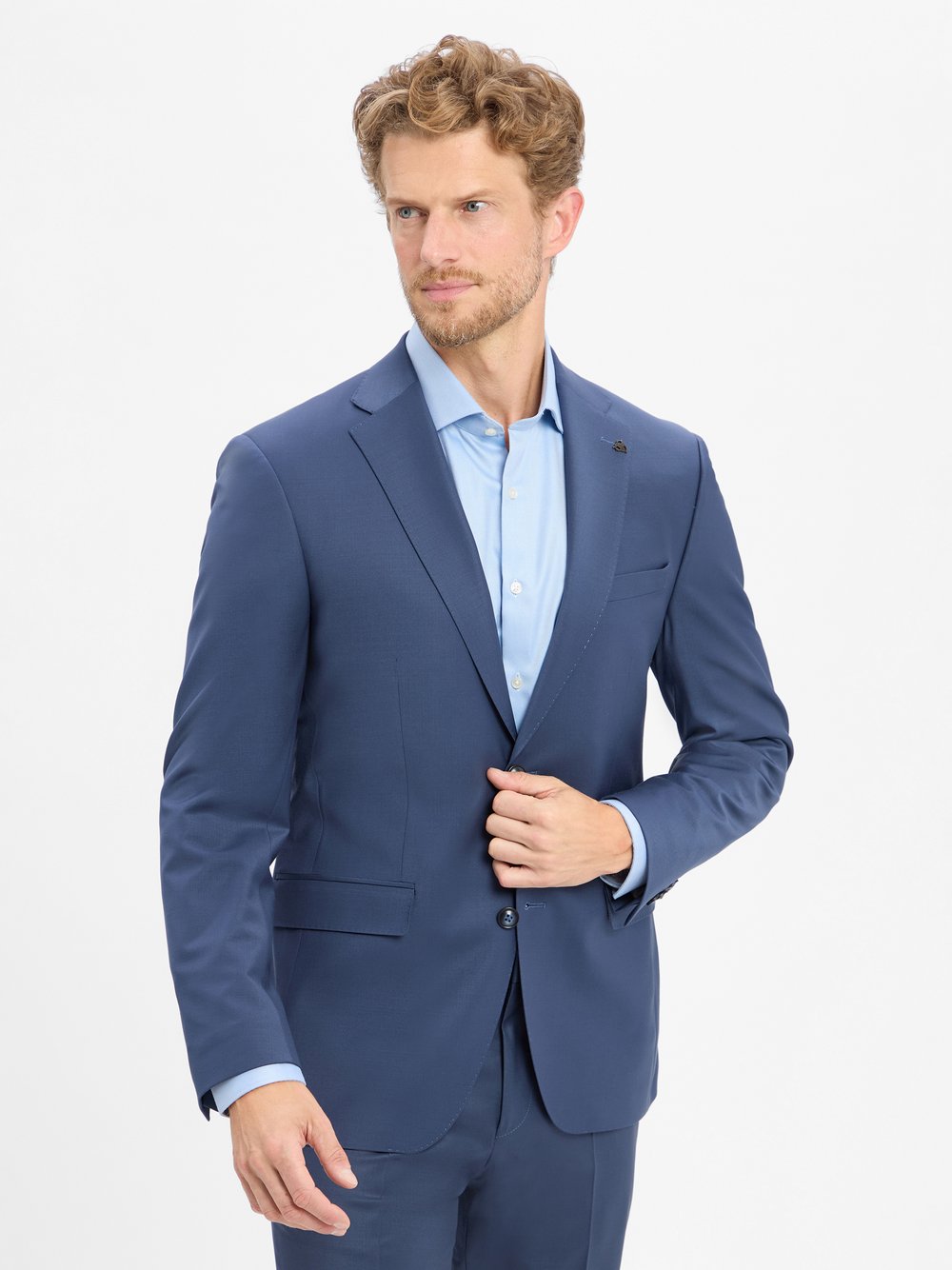 Roy Robson Baukasten-Sakko Herren Regular Fit Stretch blau, 54