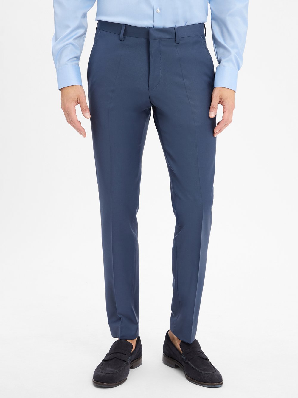 Roy Robson Baukasten-Hose Herren Regular Fit Schurwolle blau, 27