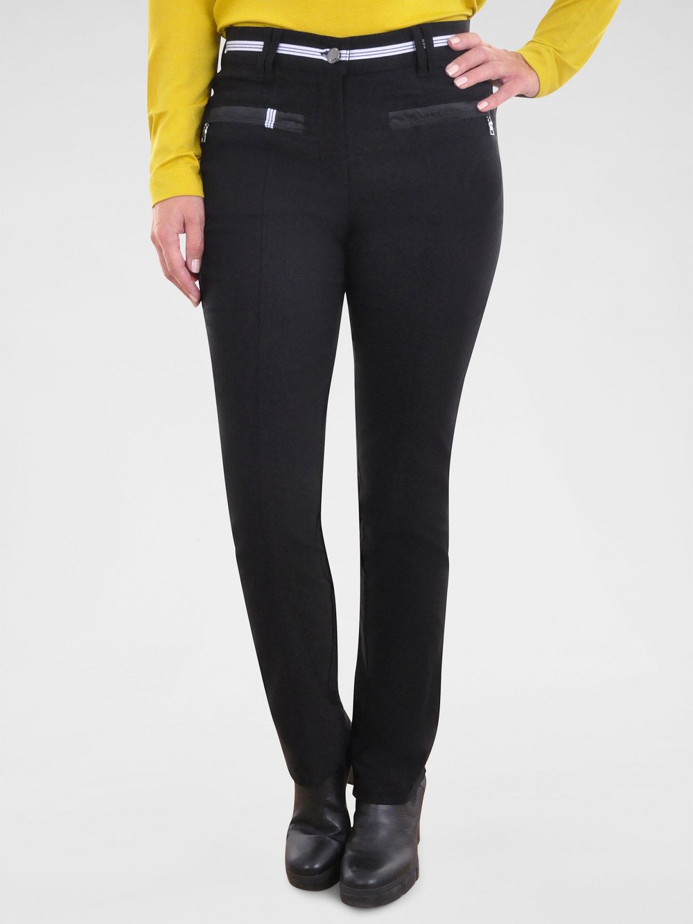 Navigazione Stretchhose Damen Viskose schwarz, 48