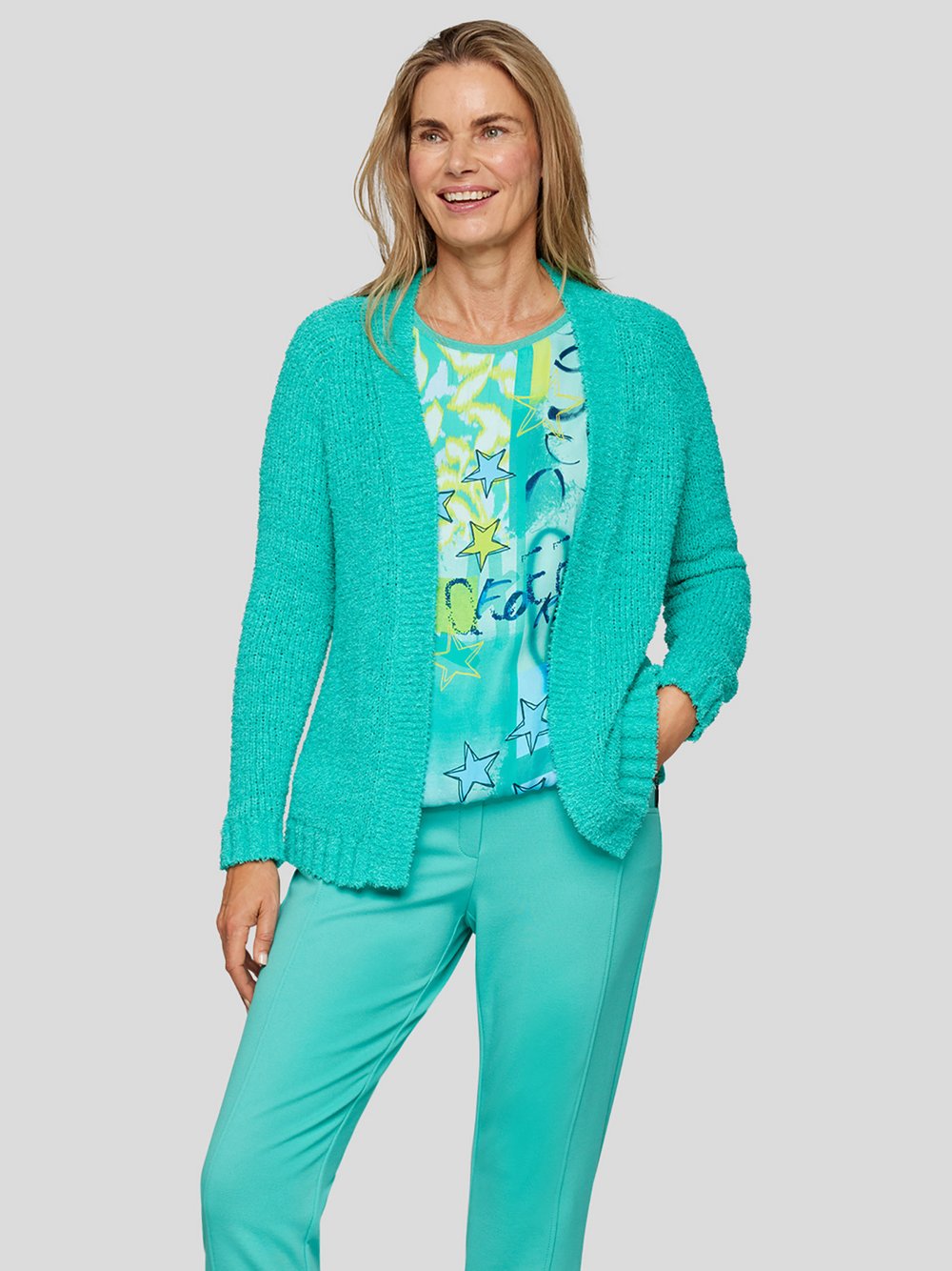 RABE Strickjacke Damen Baumwolle grün, 36