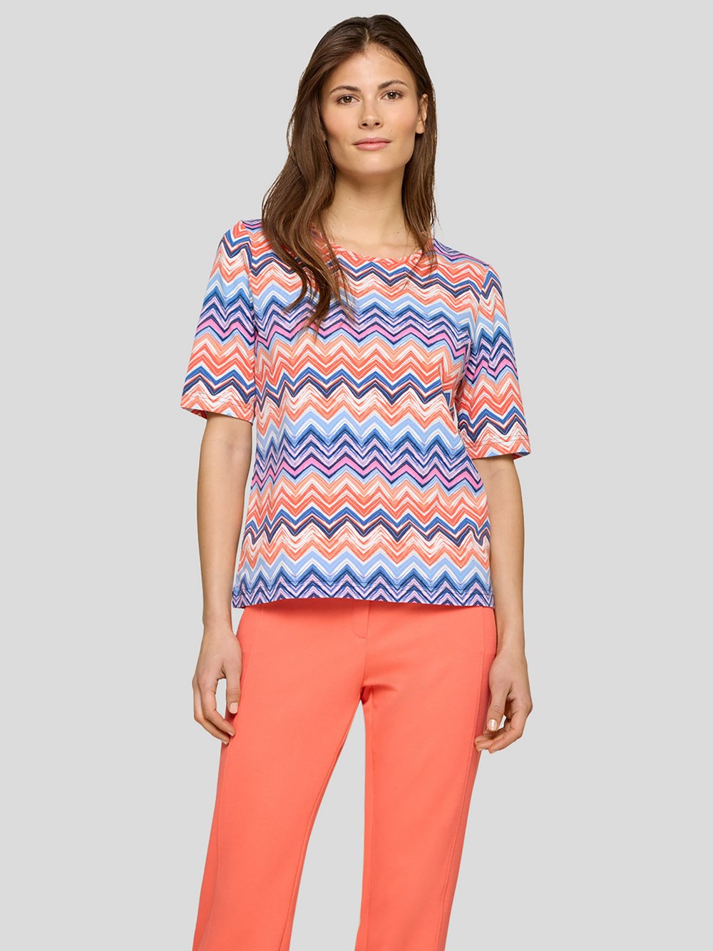 Thumbnail - RABE T-Shirt Damen Baumwolle blau gemustert, 44