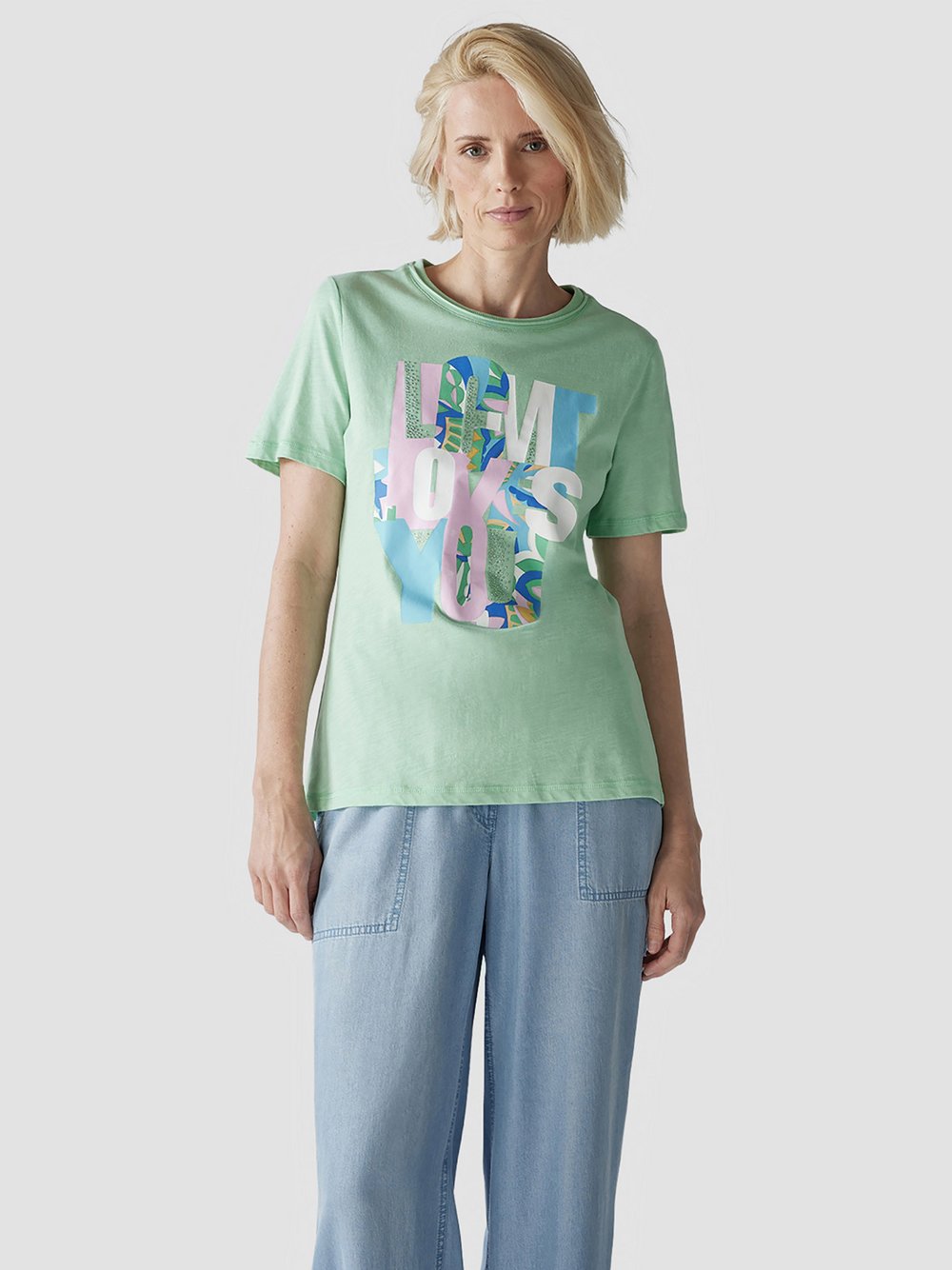 LCMT T-Shirt Damen Baumwolle grün, 38