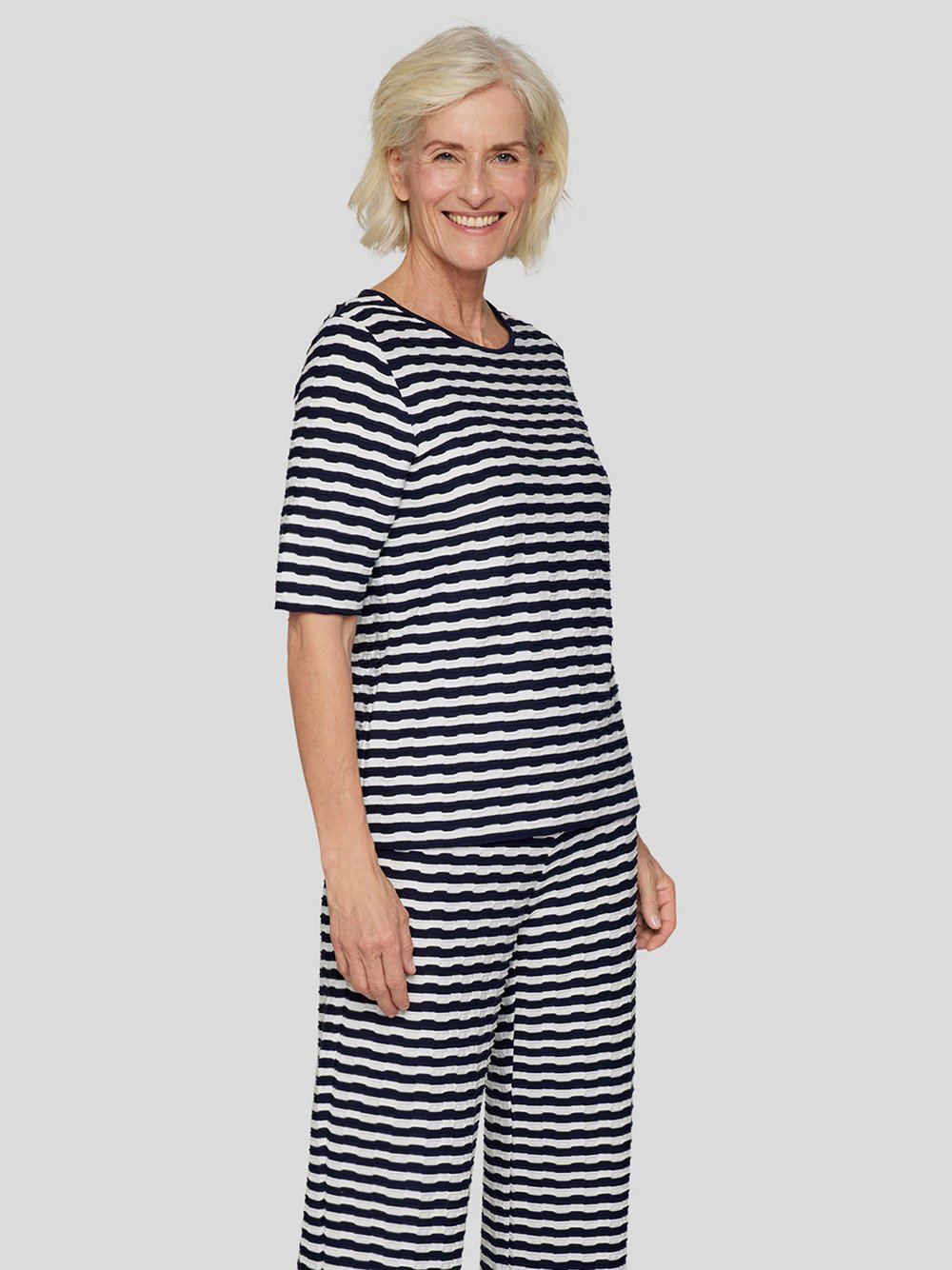RABE T-Shirt Damen Viskose blau gemustert, 38