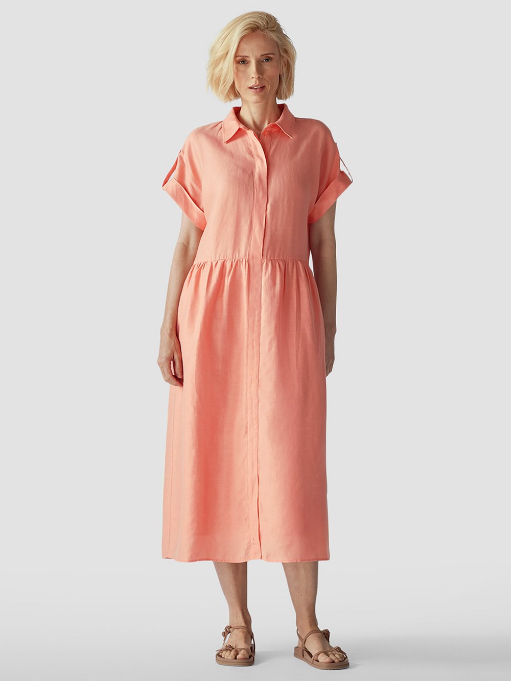 LCMT Kleid Damen Leinen orange, 46