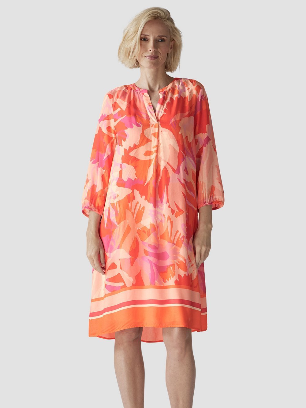 LCMT Kleid Damen Viskose orange gemustert, 42