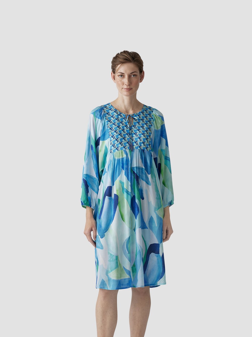 LCMT Kleid Damen Viskose blau gemustert, 38