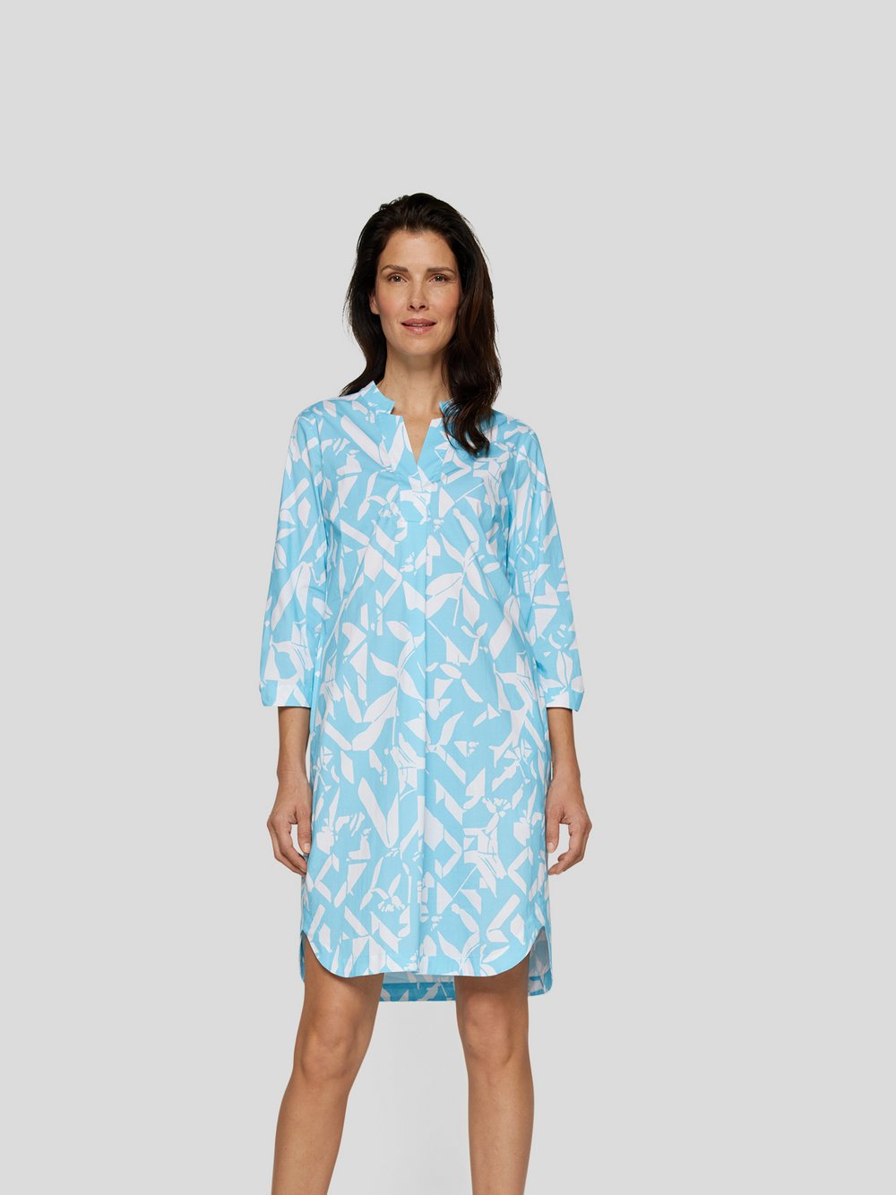 RABE Kleid Damen Baumwolle blau gemustert, 38