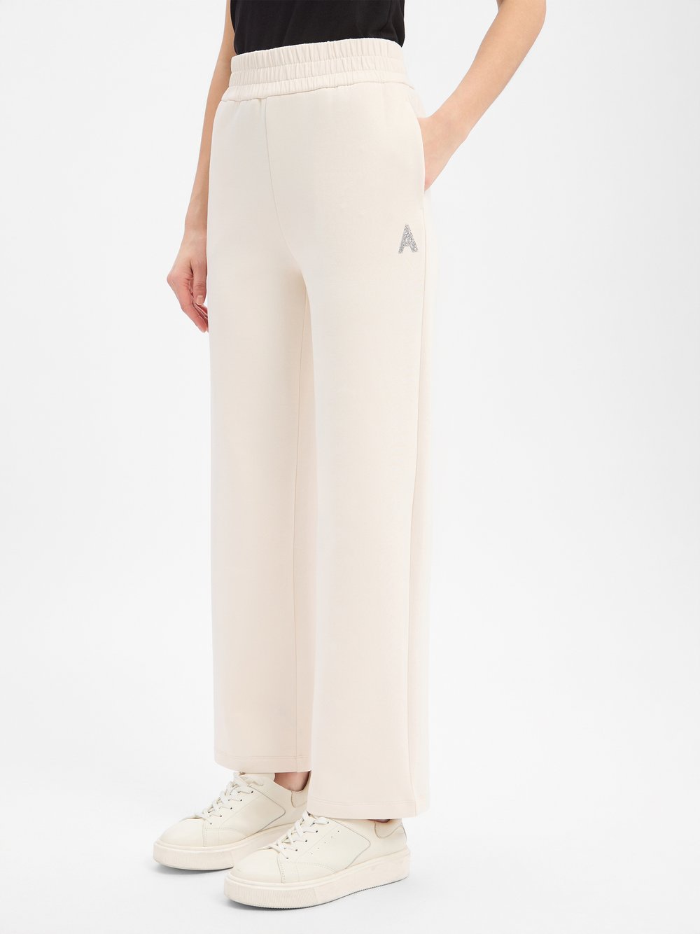 VAN GRAAF Armani Exchange Damen Ecru Sweathose Baumwolle Weiß, Mittel