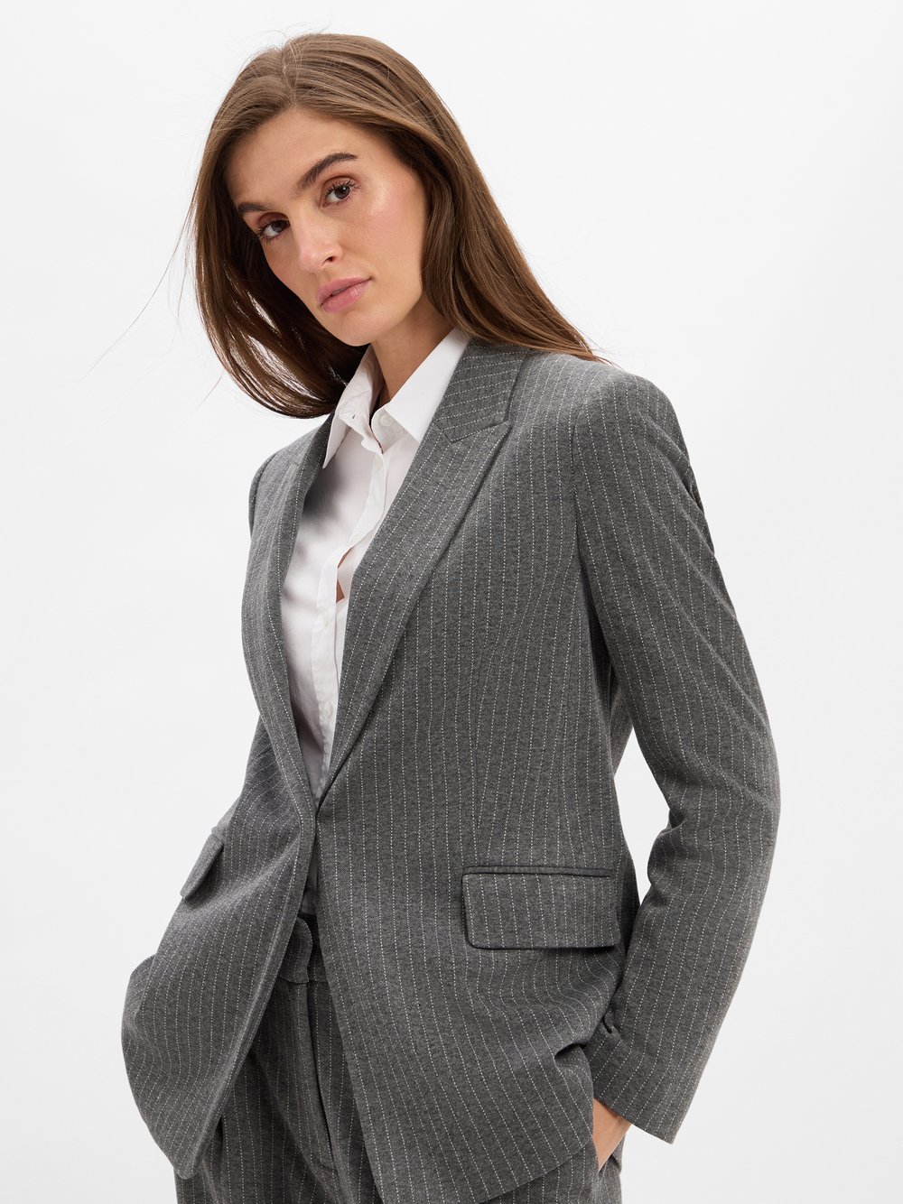 Thumbnail - s.Oliver BLACK LABEL Blazer Damen grau gestreift, 34