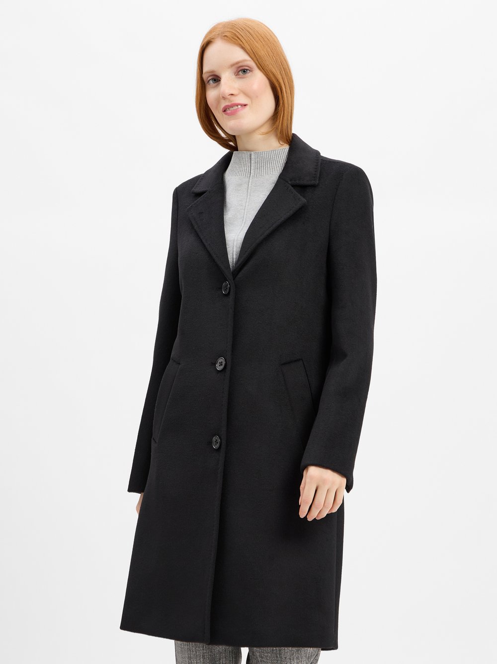 s.Oliver Kurzmantel mit Woll-Anteil Damen Wolle schwarz, 34