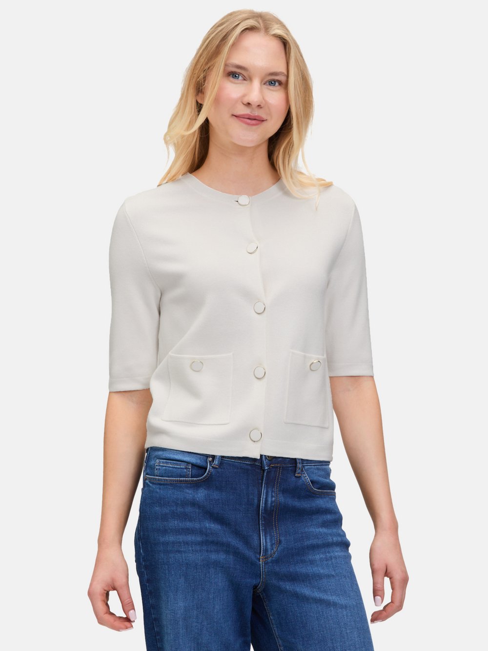 Betty & Co Strick-Cardigan Damen Viskose weiß, 40