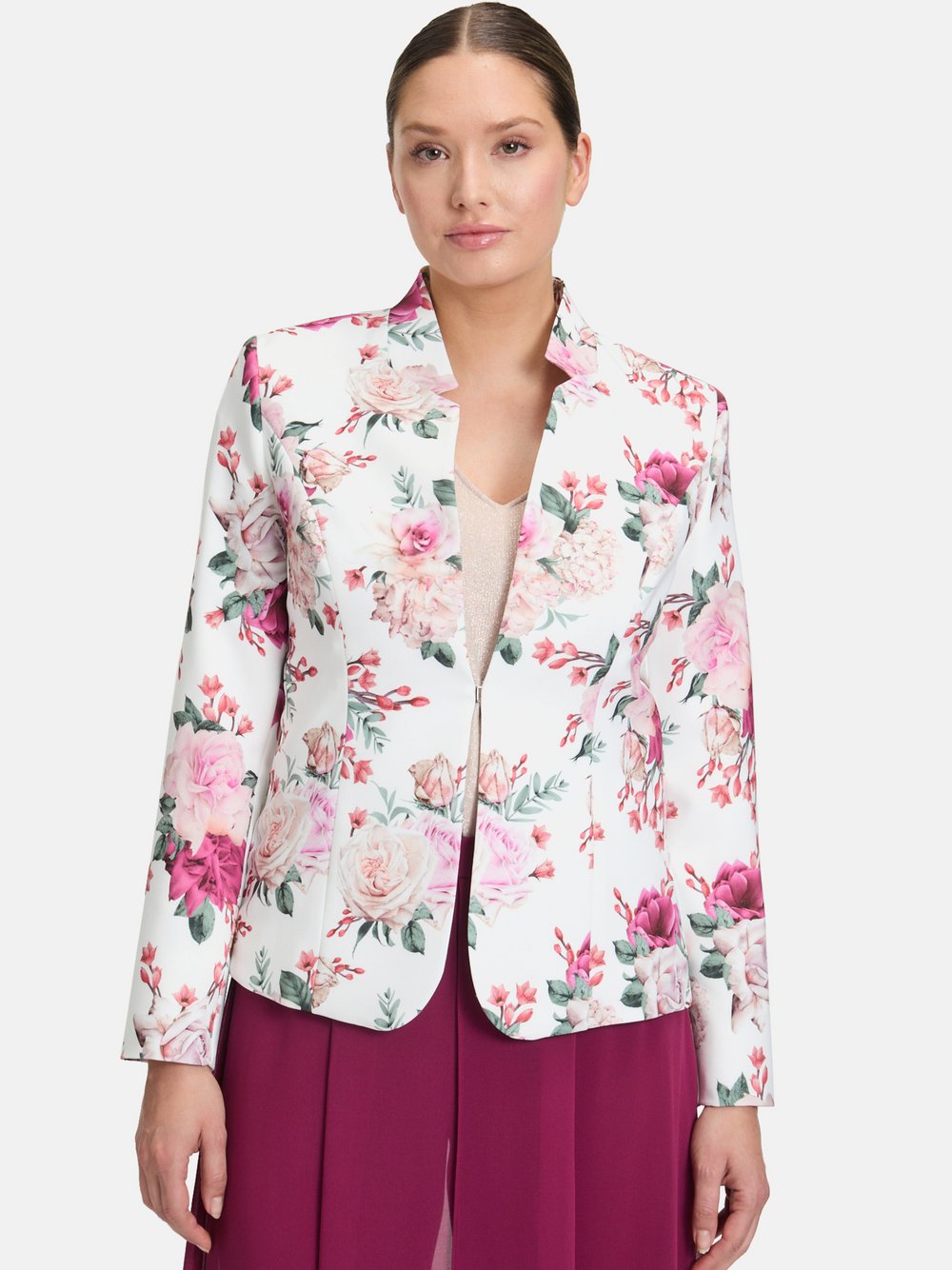 Vera Mont Blazer-Jacke Damen weiß bedruckt, 46