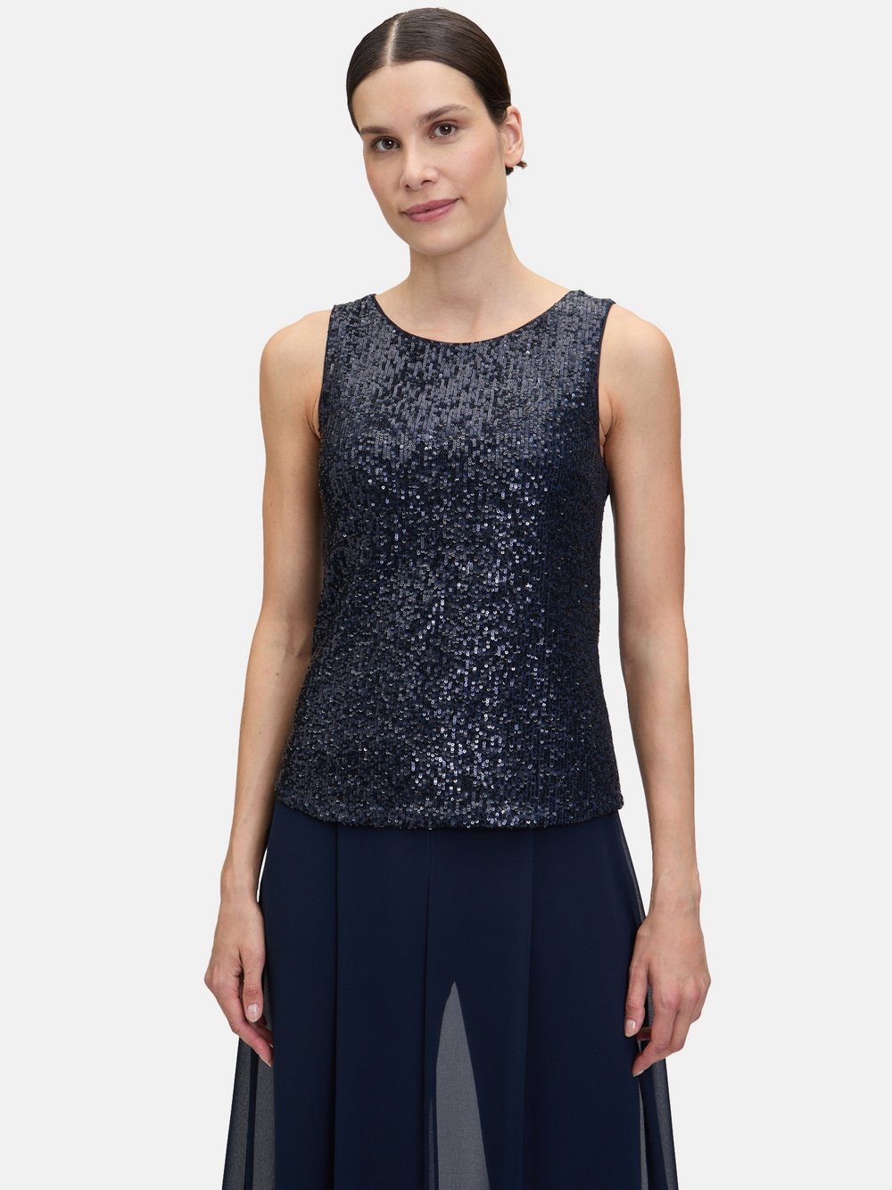Vera Mont Pailletten-Top Damen blau, 40