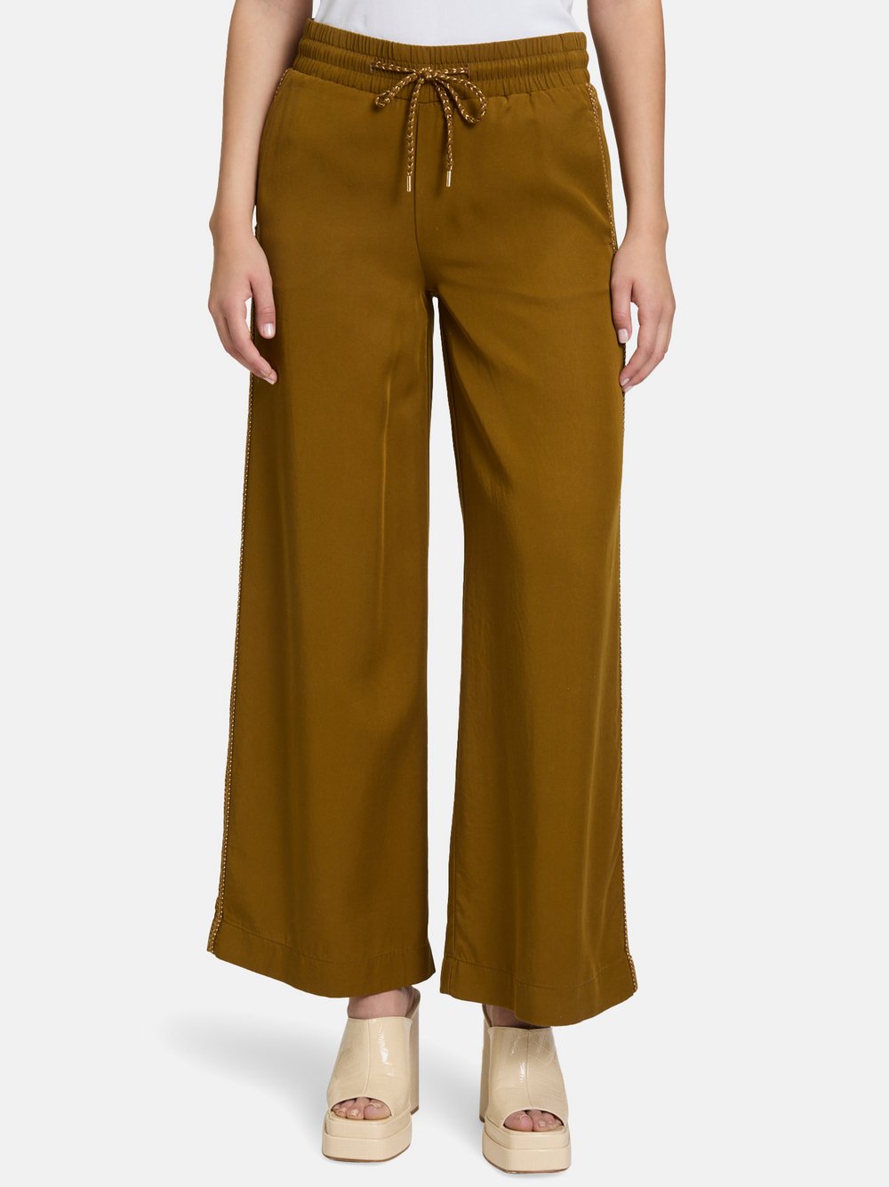 Cartoon Palazzo-Hose Damen Textil braun, 36