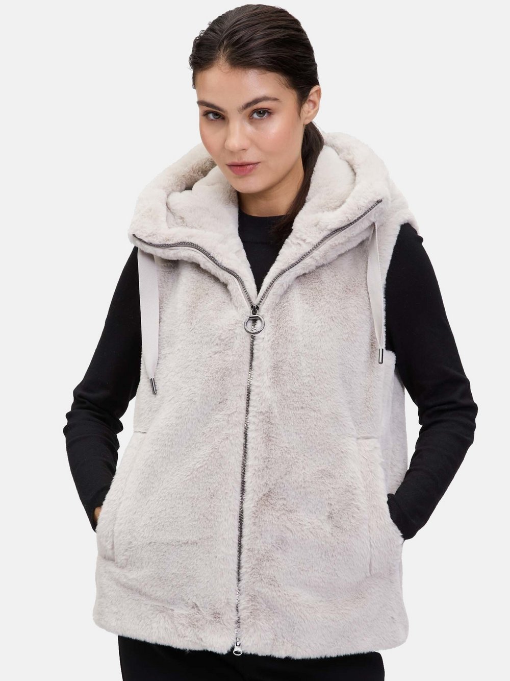 Thumbnail - Betty Barclay Plüschweste Damen grau, 42