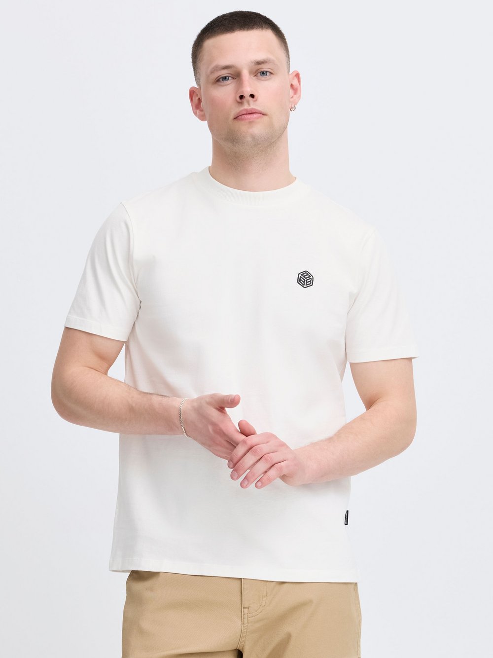 Thumbnail - BLEND Rundhalsshirt Herren Baumwolle weiß, S